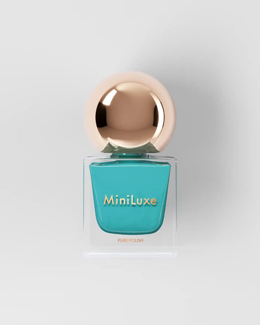 MiniLuxe Pure Polish Breakfast at Tiffany's teal blue bottle