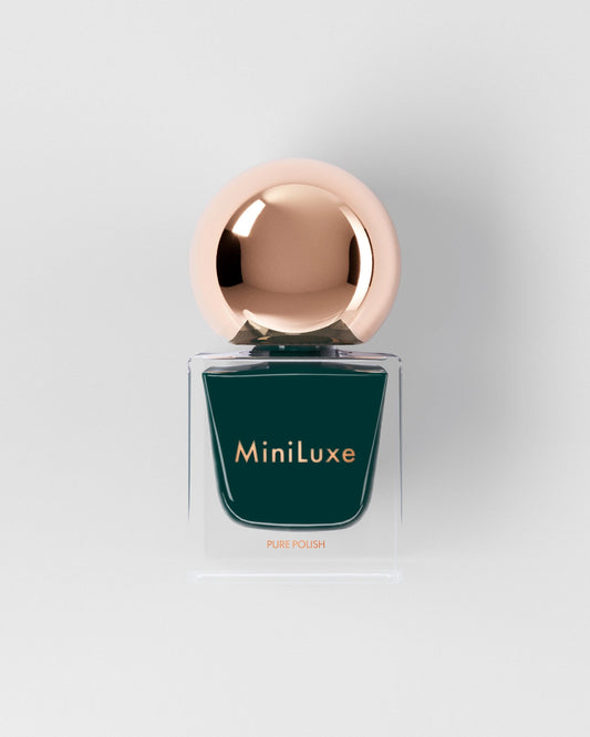 MiniLuxe clean nail polish Evergreen green bottle